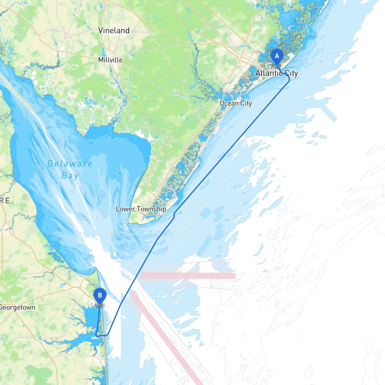 Atlantic City to Dewey Beach