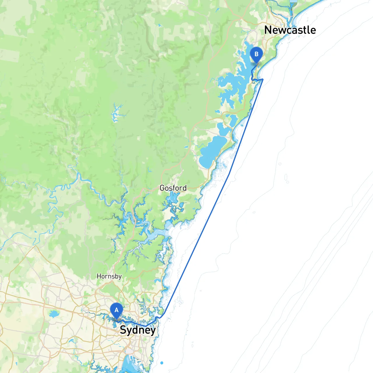 Sydney to Belmont
