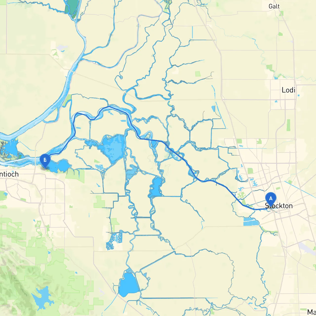 Stockton to Oakley