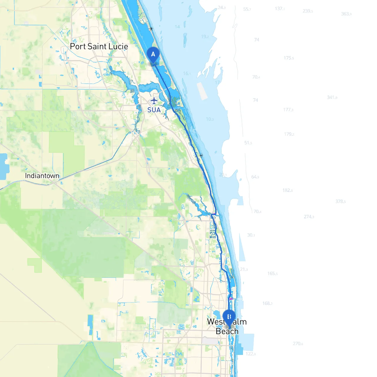 Jensen Beach to West Palm Beach