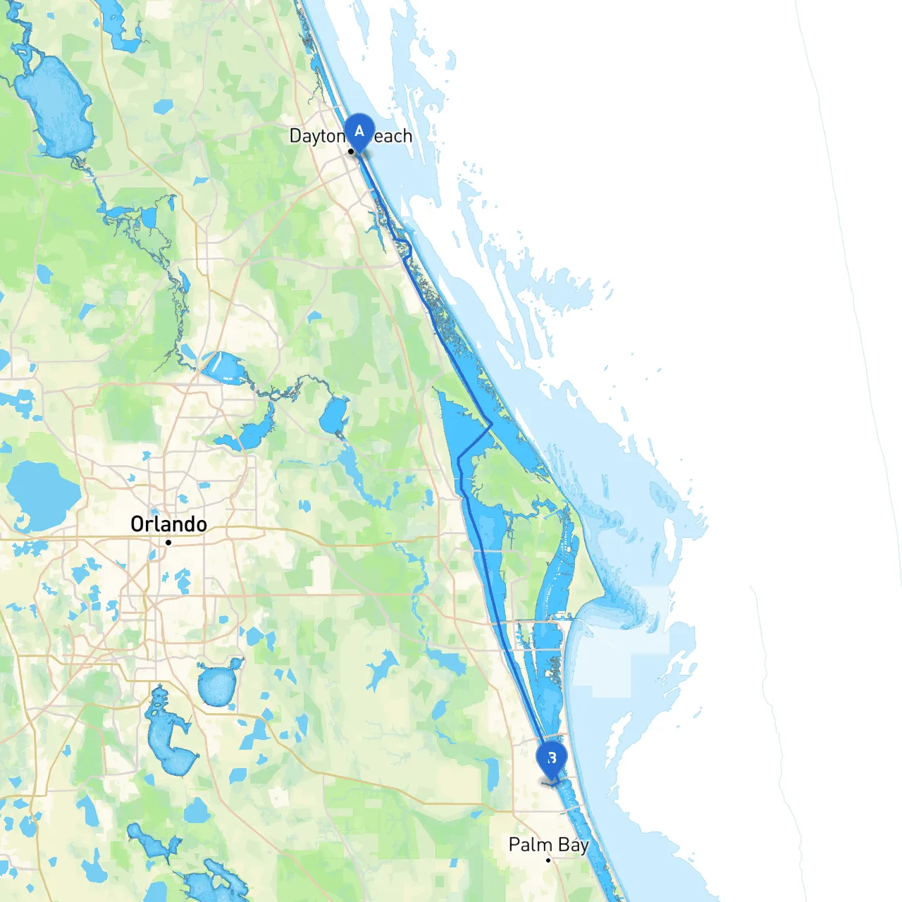 Daytona Beach to Melbourne