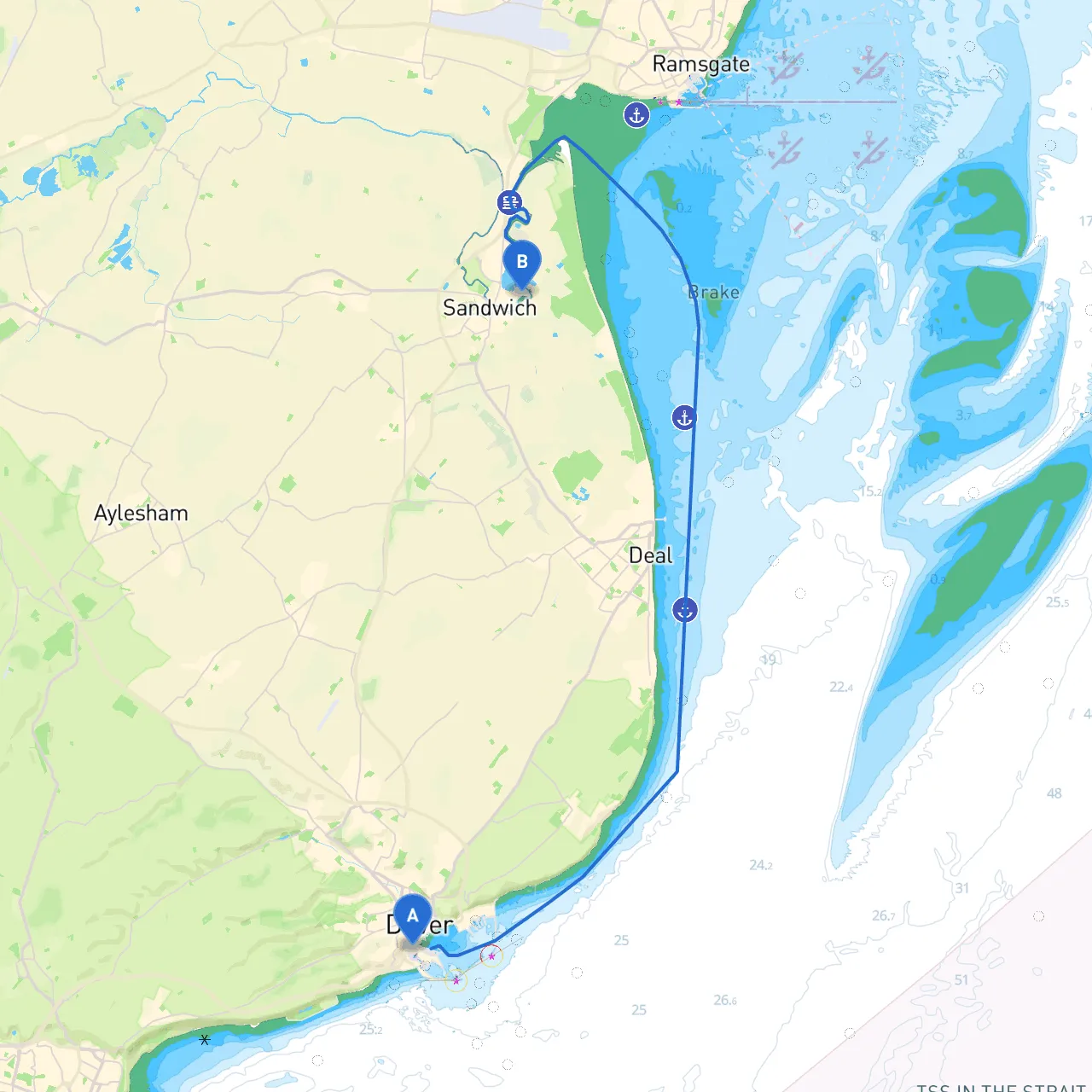 Dover to Sandwich