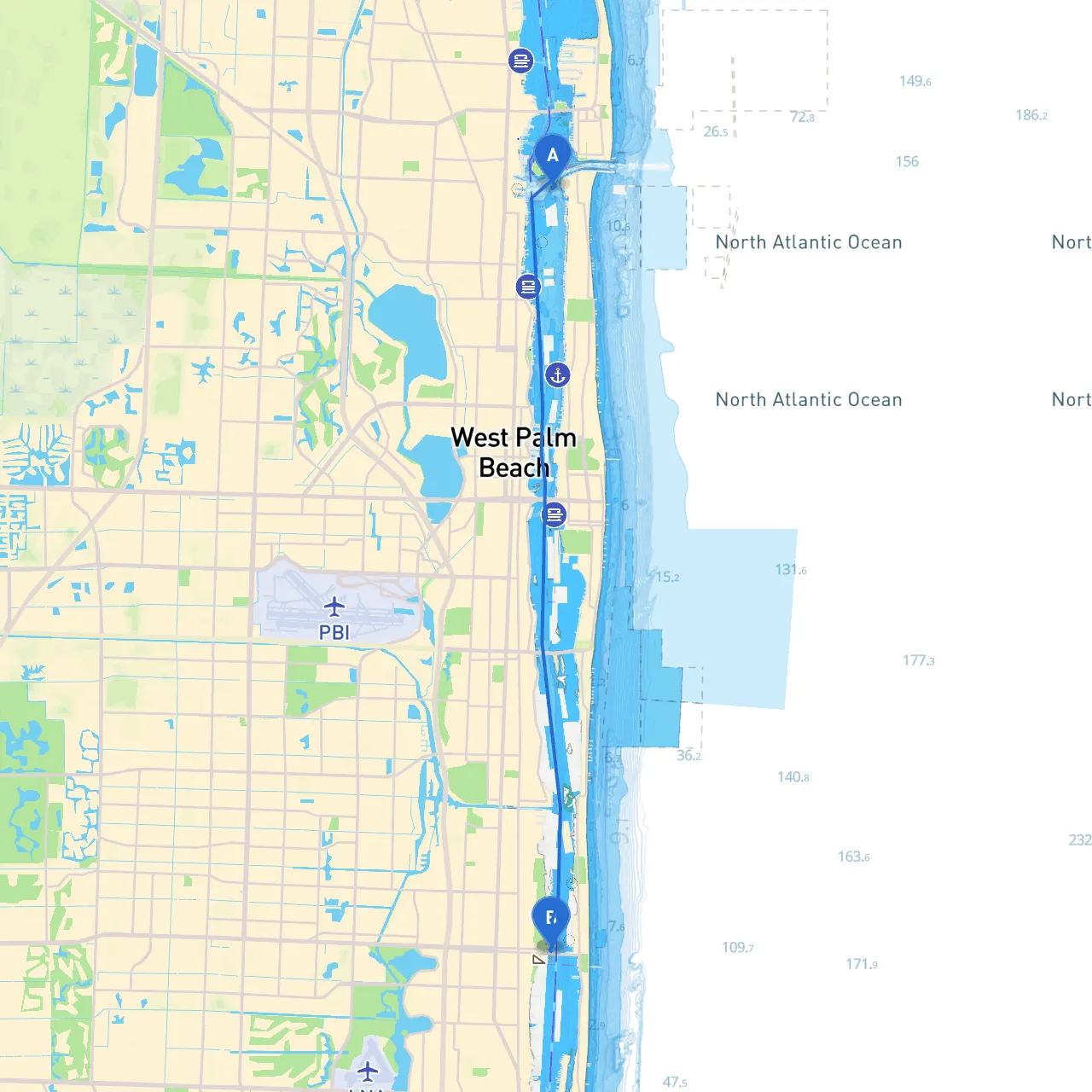 Palm Beach to Lake Worth