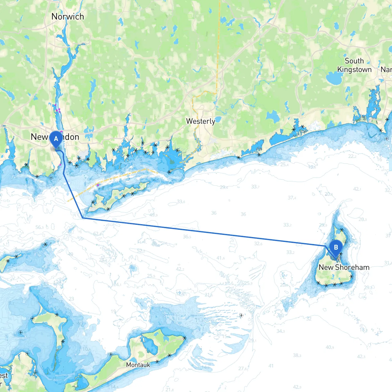 New London to Block island