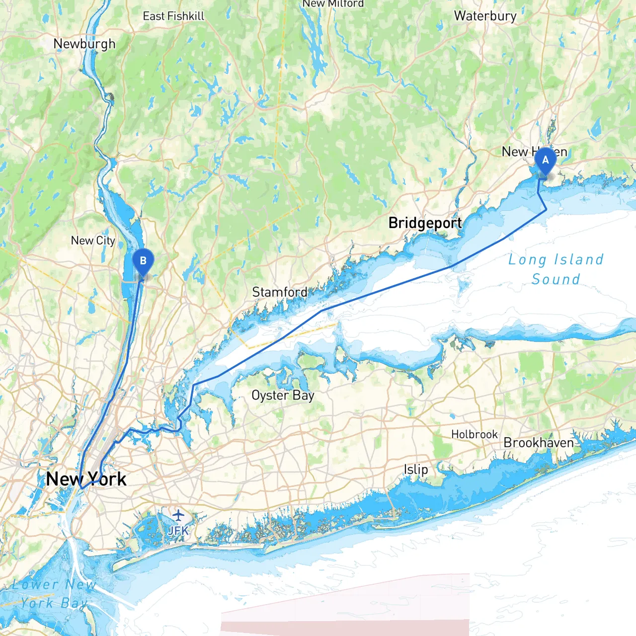 New Haven to Tarrytown