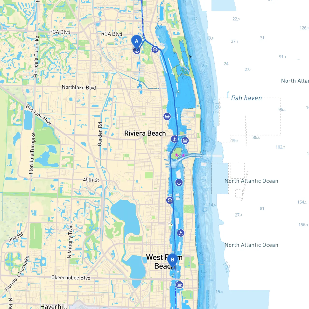 North Palm Beach to West Palm Beach
