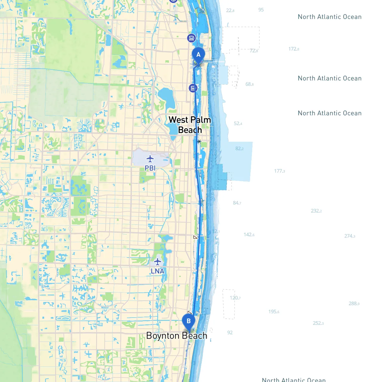 Palm Beach to Boynton Beach