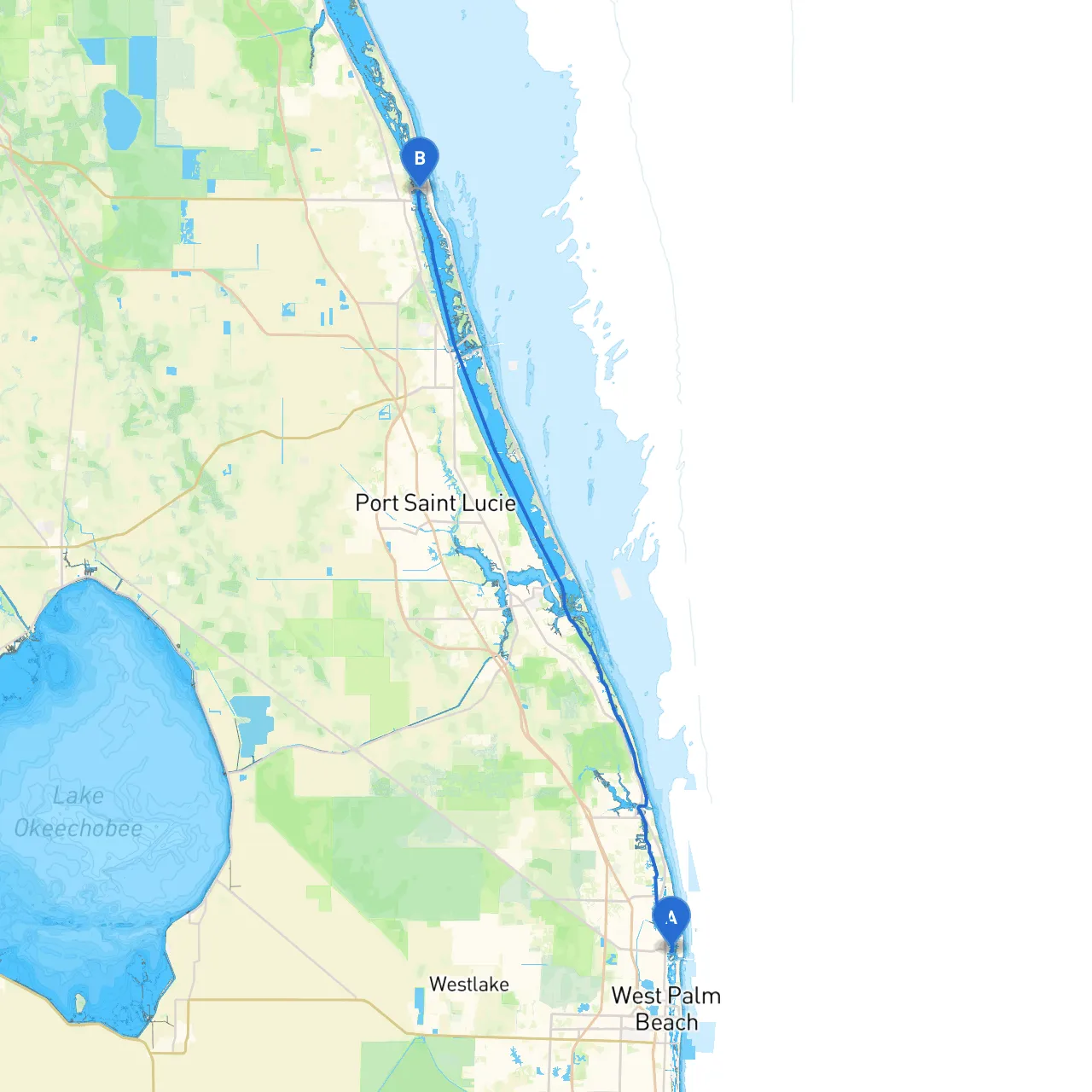 Riviera Beach to Vero Beach