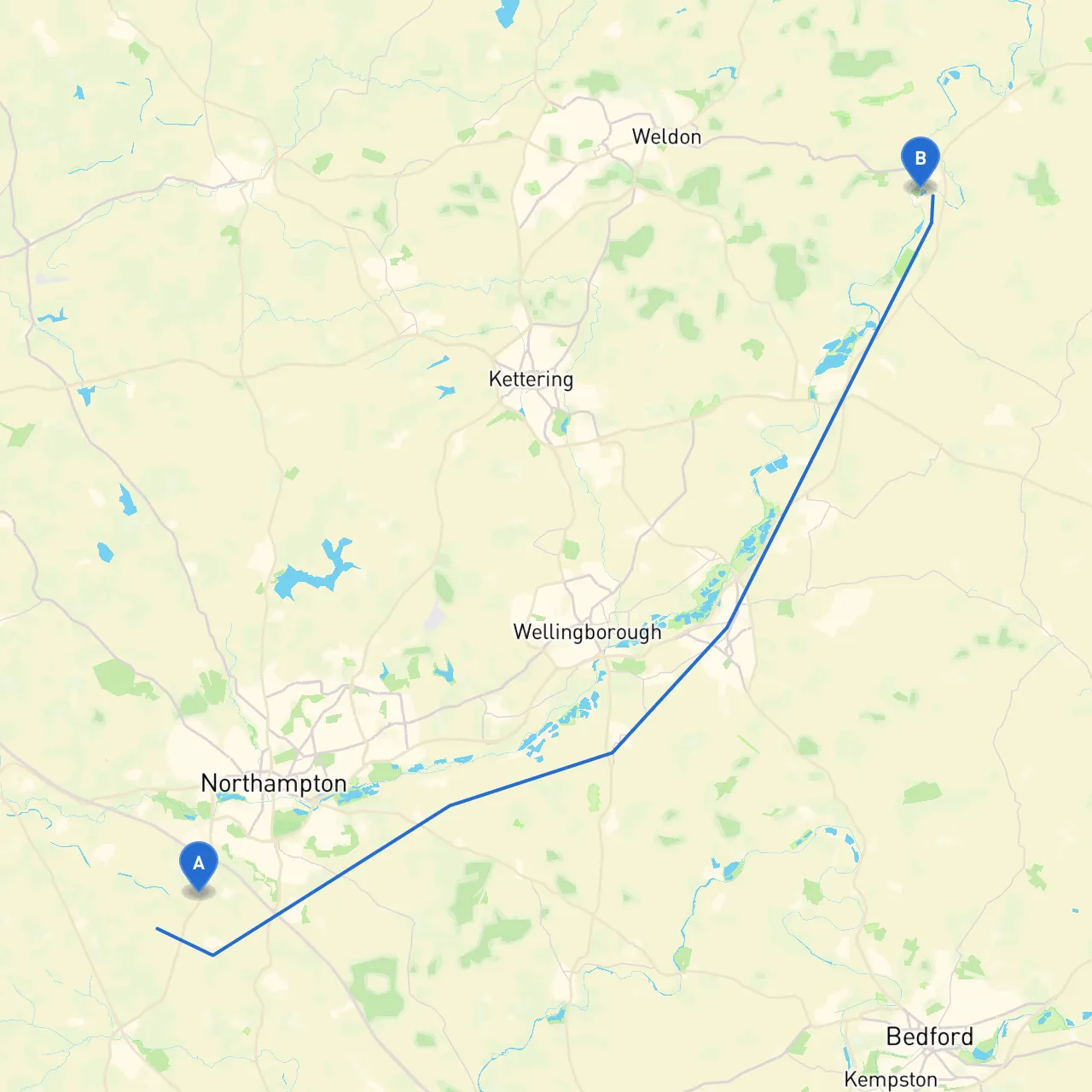 Northamptonshire to Peterborough