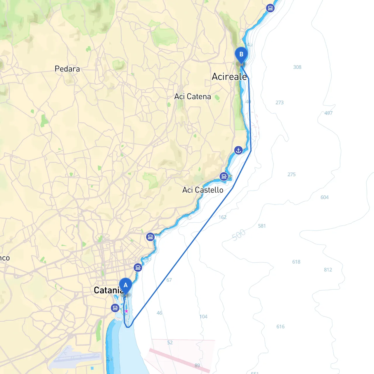 Catania to Acireale