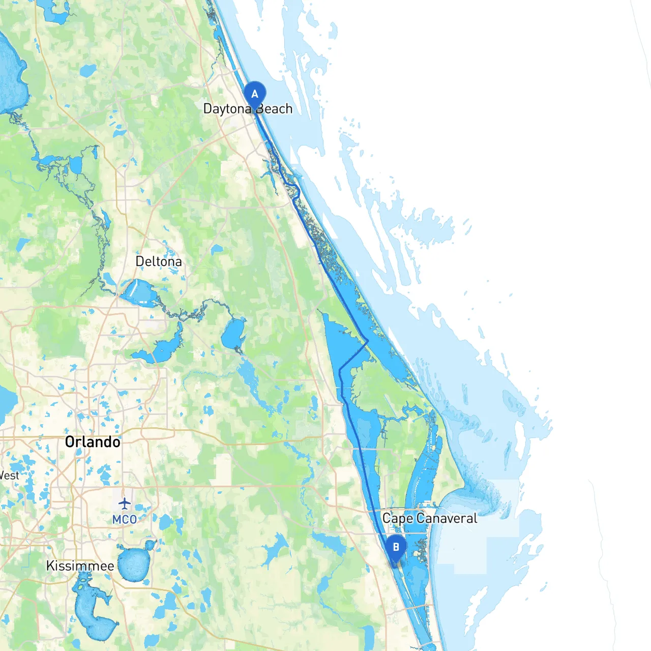 Daytona Beach to Merritt Island
