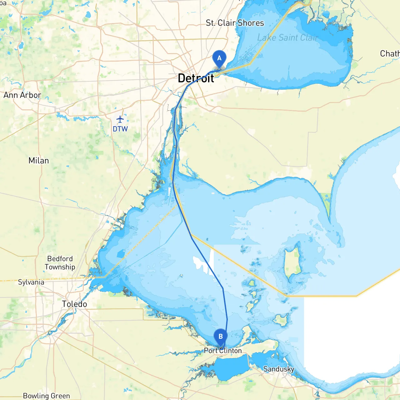 Detroit to Port Clinton