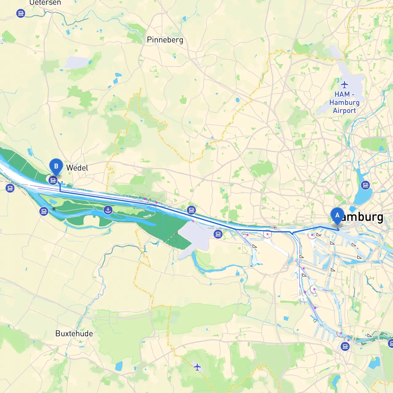 Hamburg to Wedel
