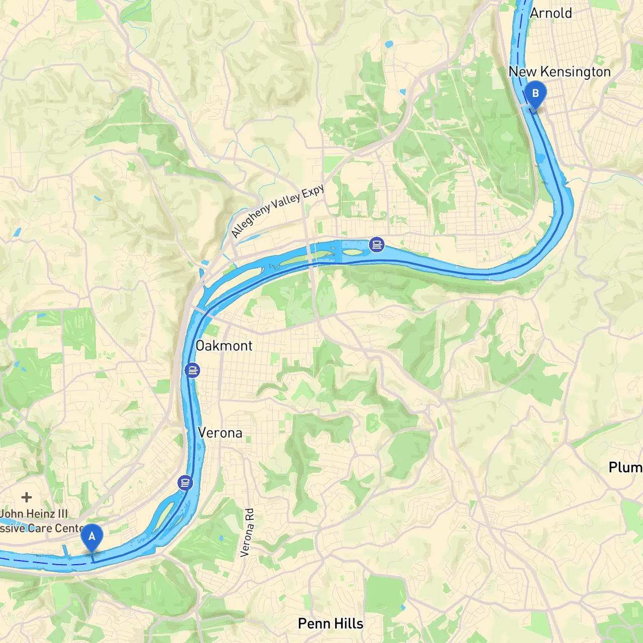 Pittsburgh to New Kensington