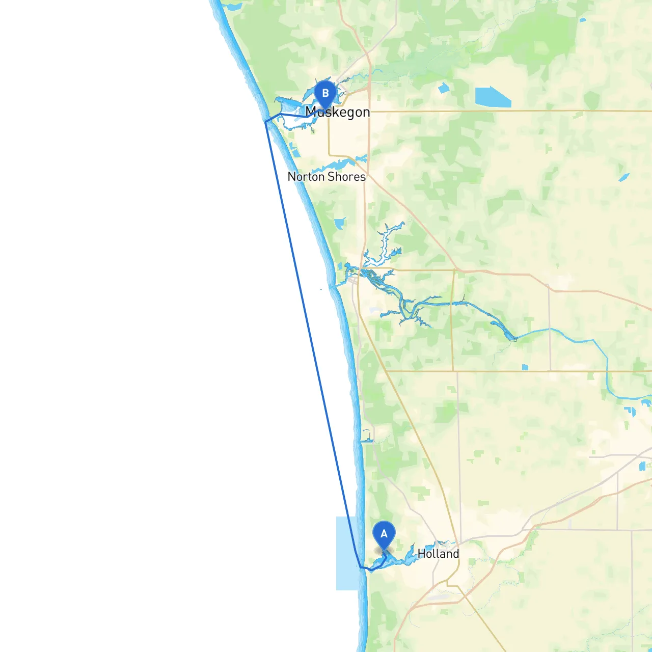Holland to Muskegon