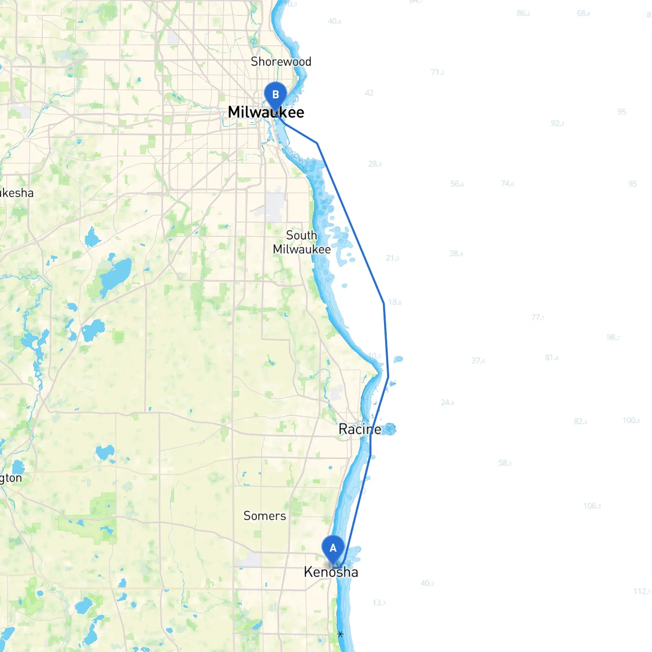 Kenosha to Milwaukee