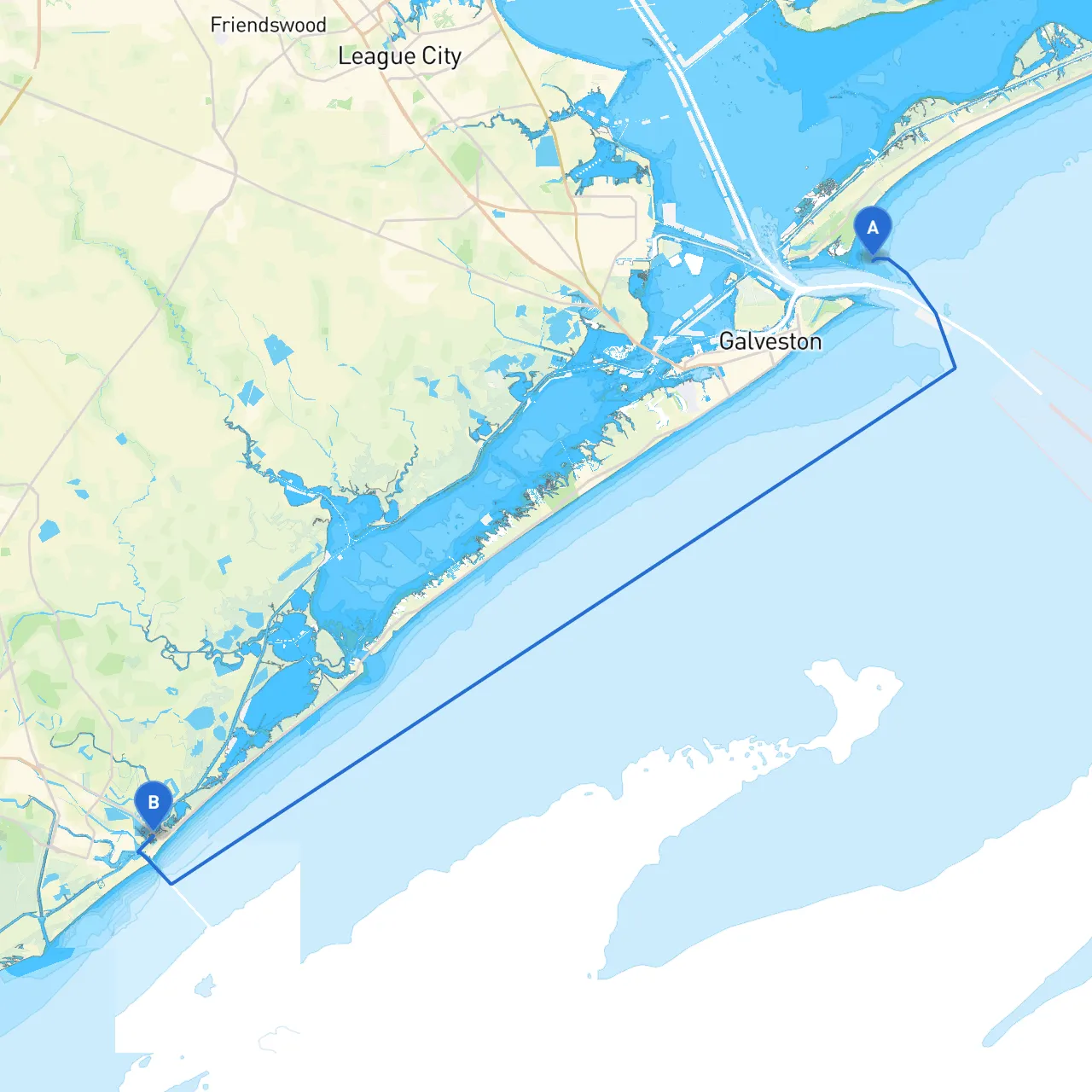 Galveston to Surfside Beach