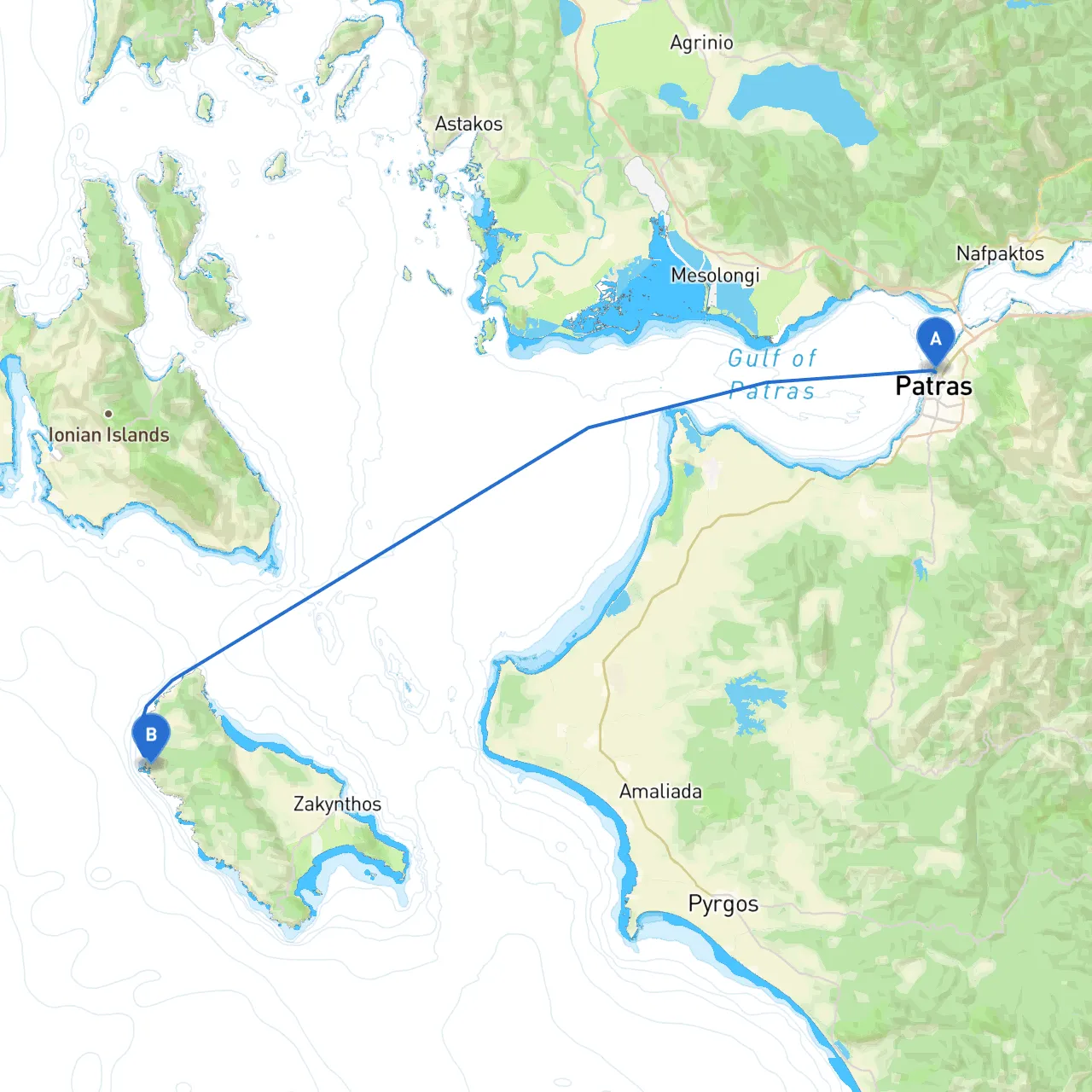Patra to Zakynthos