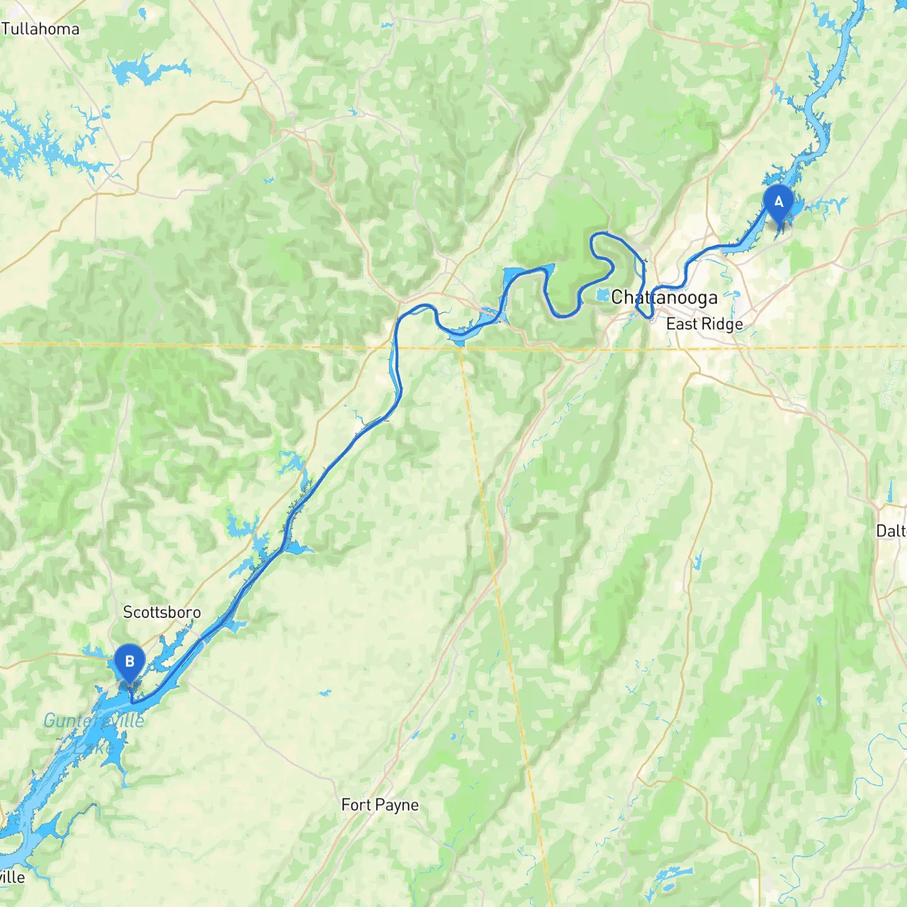 Chattanooga to Scottsboro