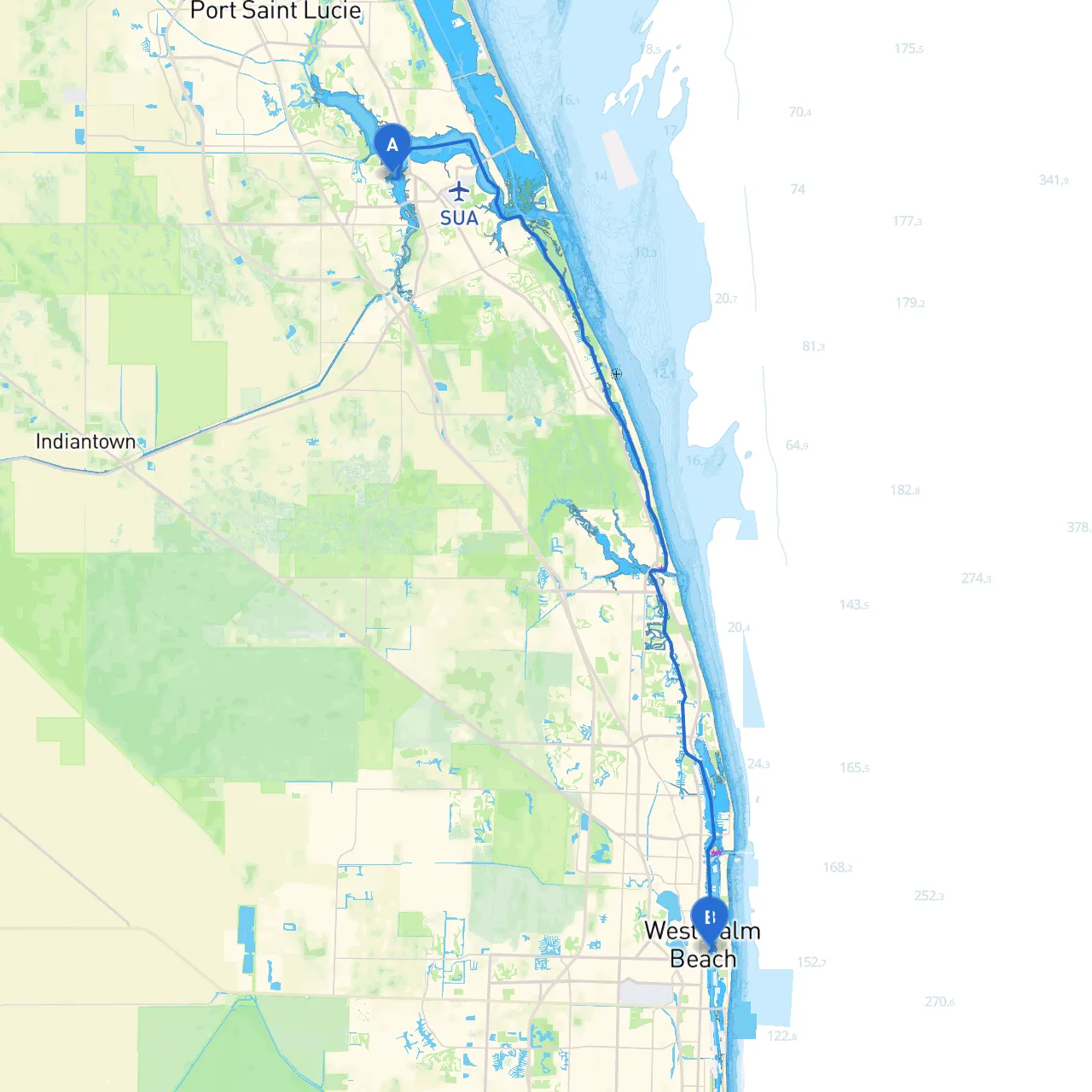 Palm City to West Palm Beach