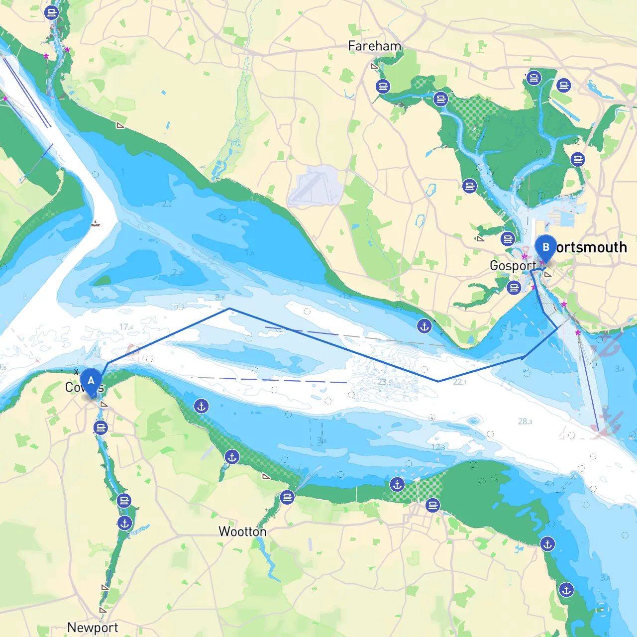 Cowes to Portsmouth