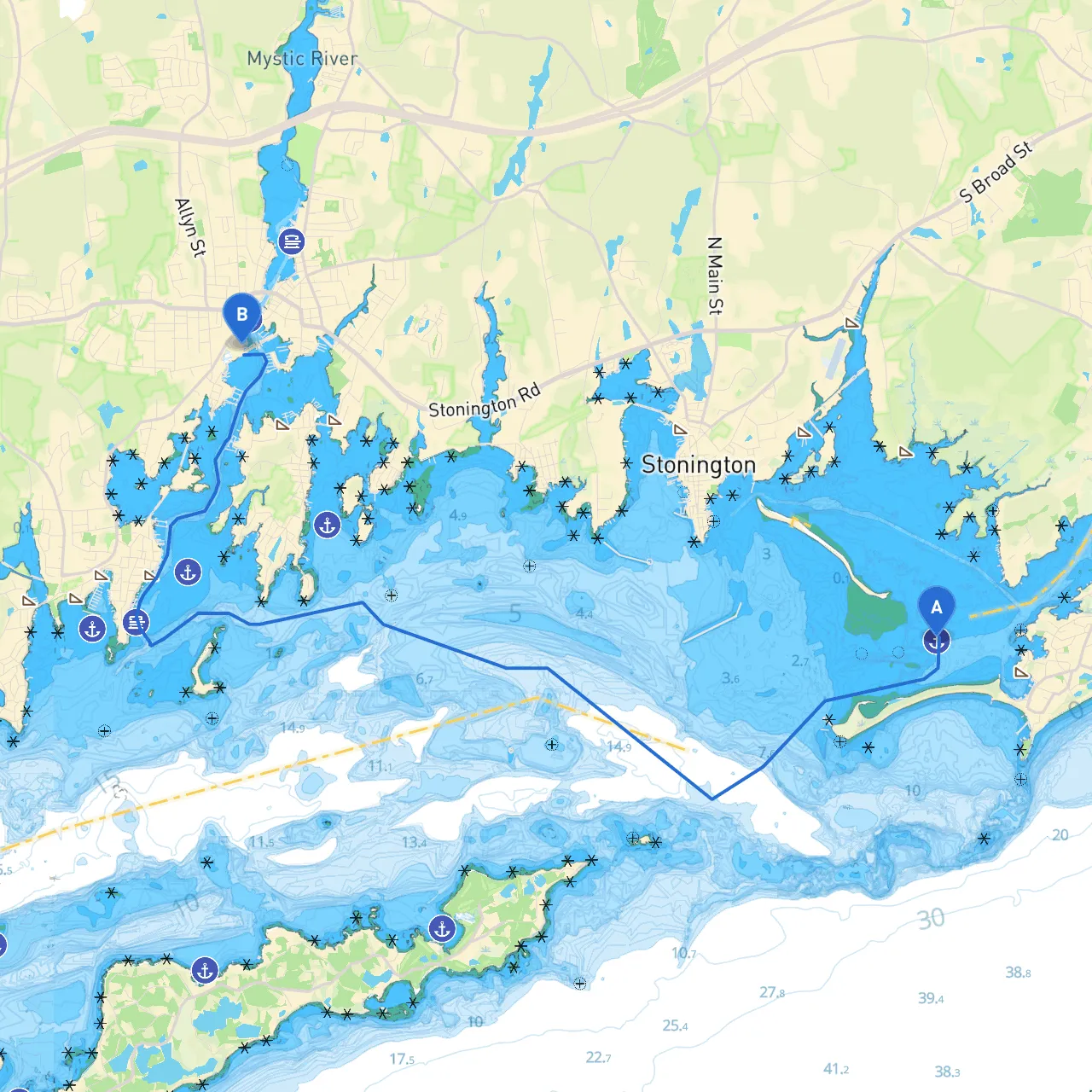 Westerly to Mystic