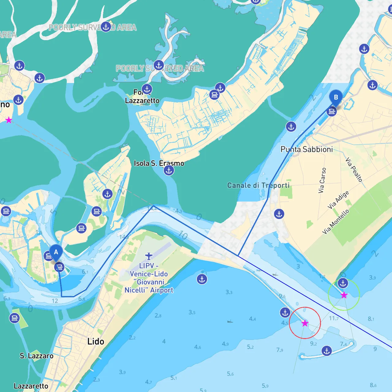 Venice to Punta Sabbioni