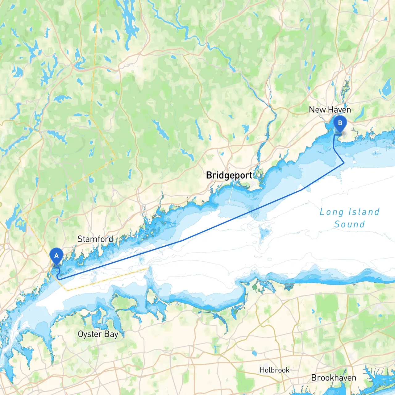 Greenwich to New Haven