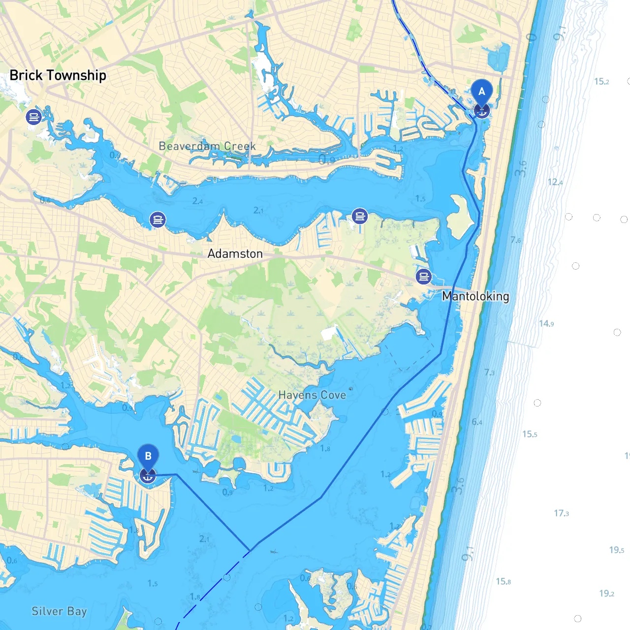 Bay Head to Toms River