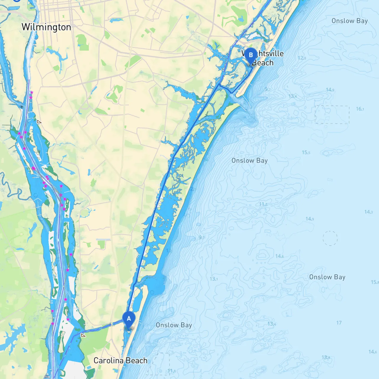 Carolina Beach to Wrightsville Beach