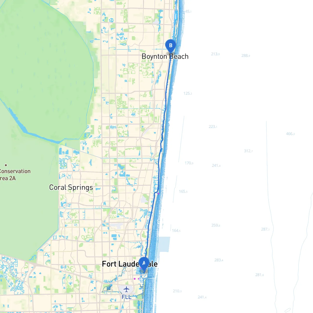 Fort Lauderdale to Boynton Beach