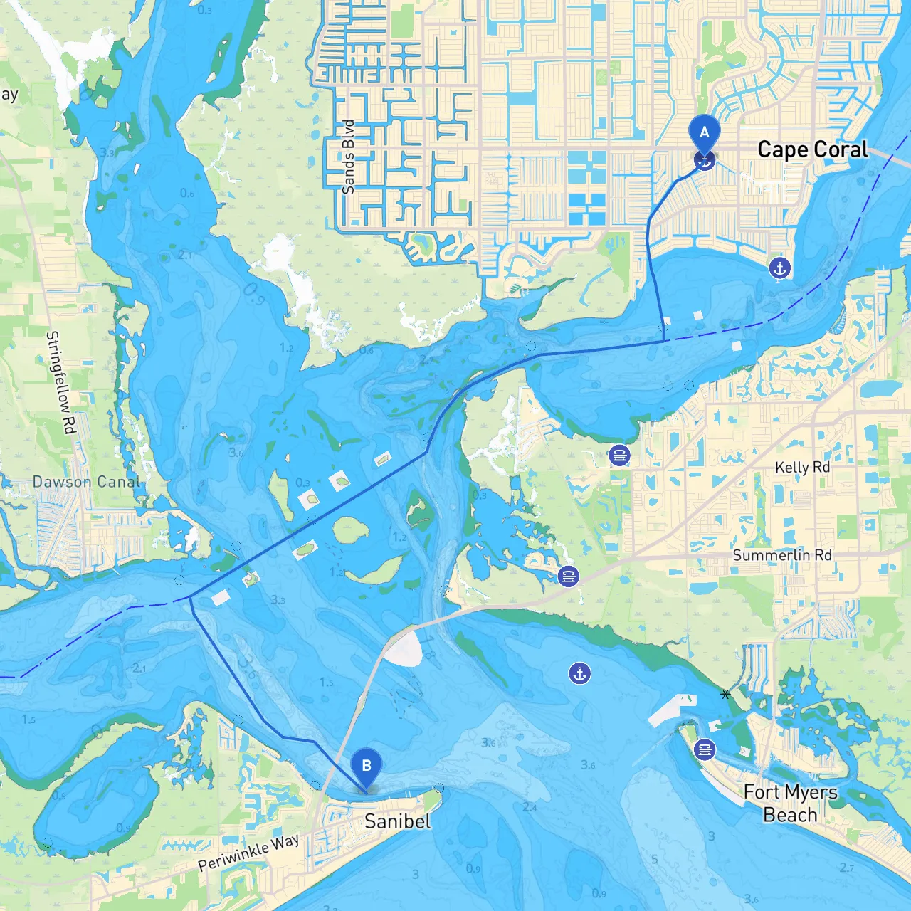 Cape Coral to Sanibel