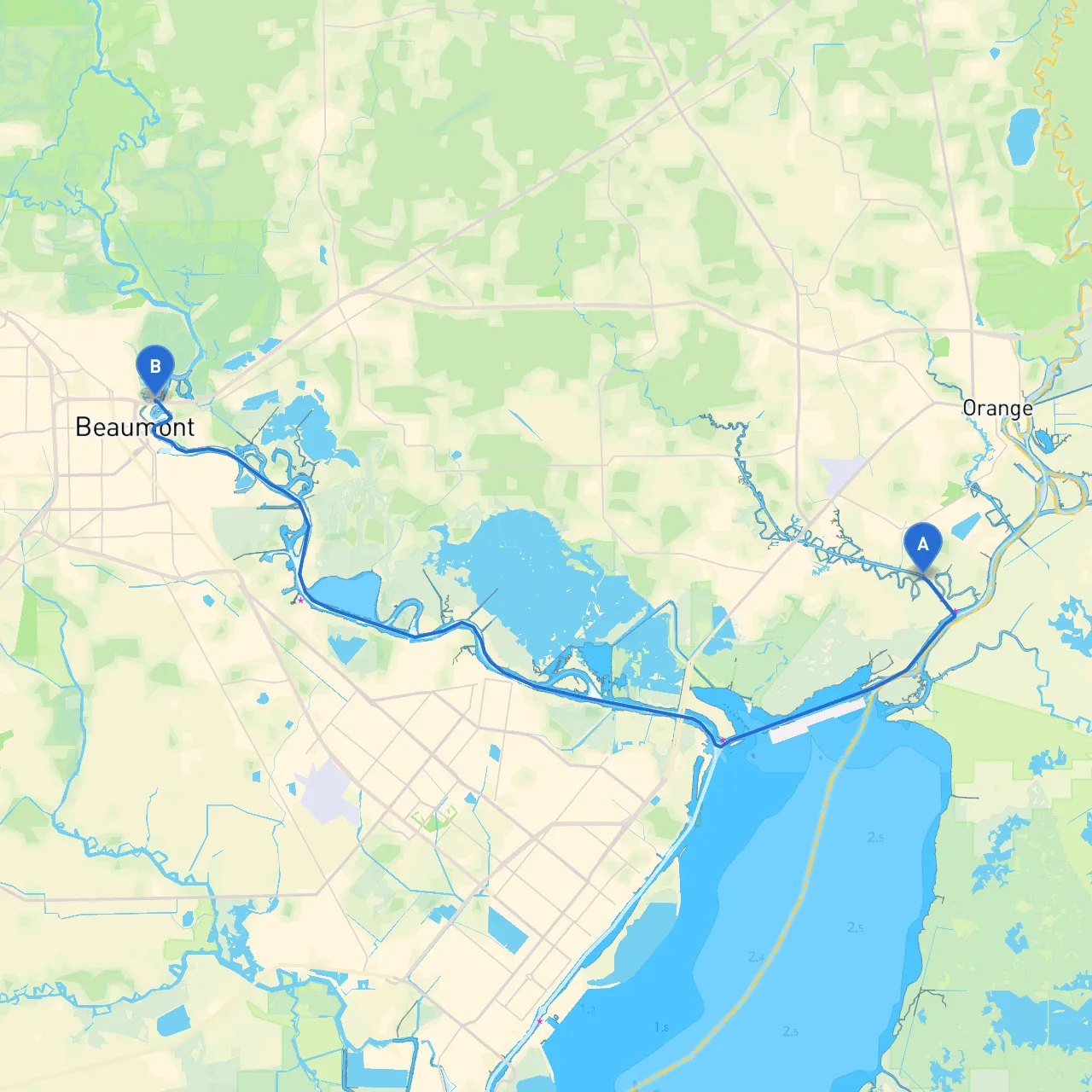 Bridge City to Beaumont