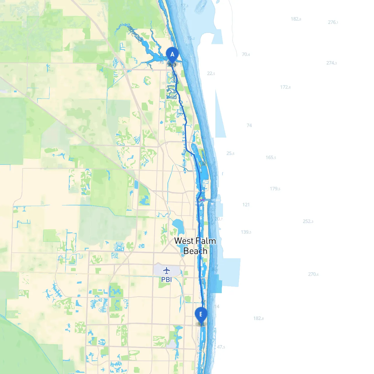 Jupiter to Lake Worth