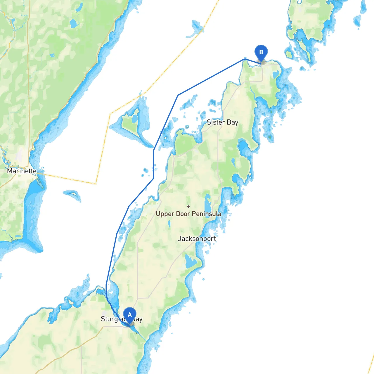 Sturgeon Bay to Gills Rock