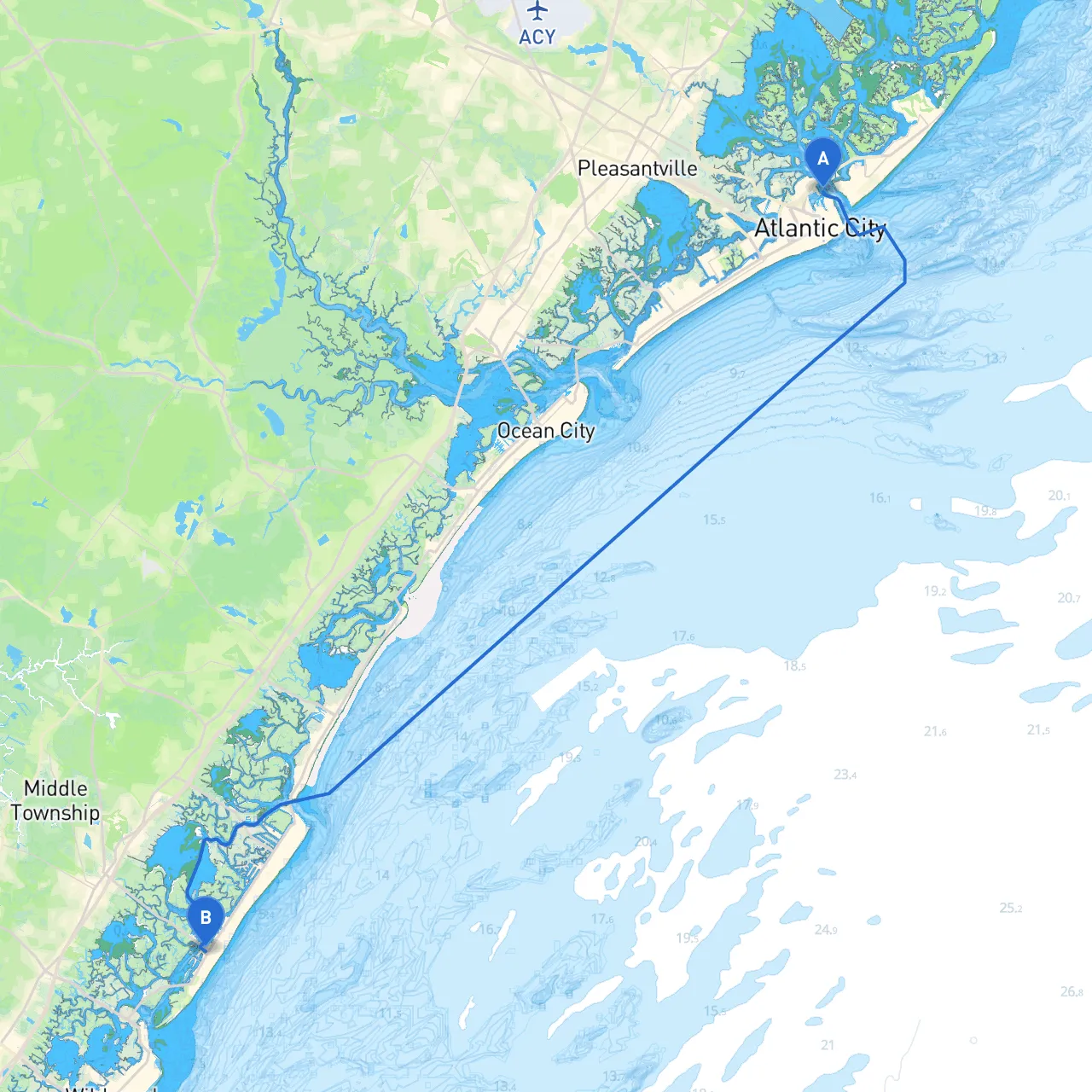 Atlantic City to Stone Harbor
