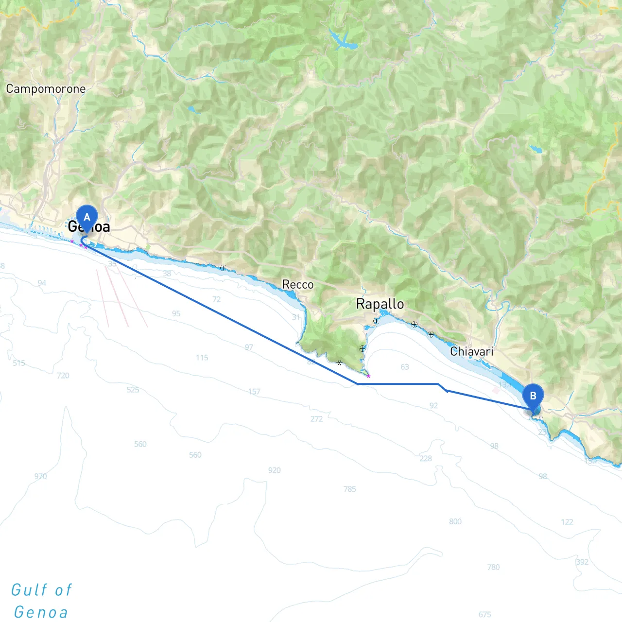 Genoa to Sestri Levante