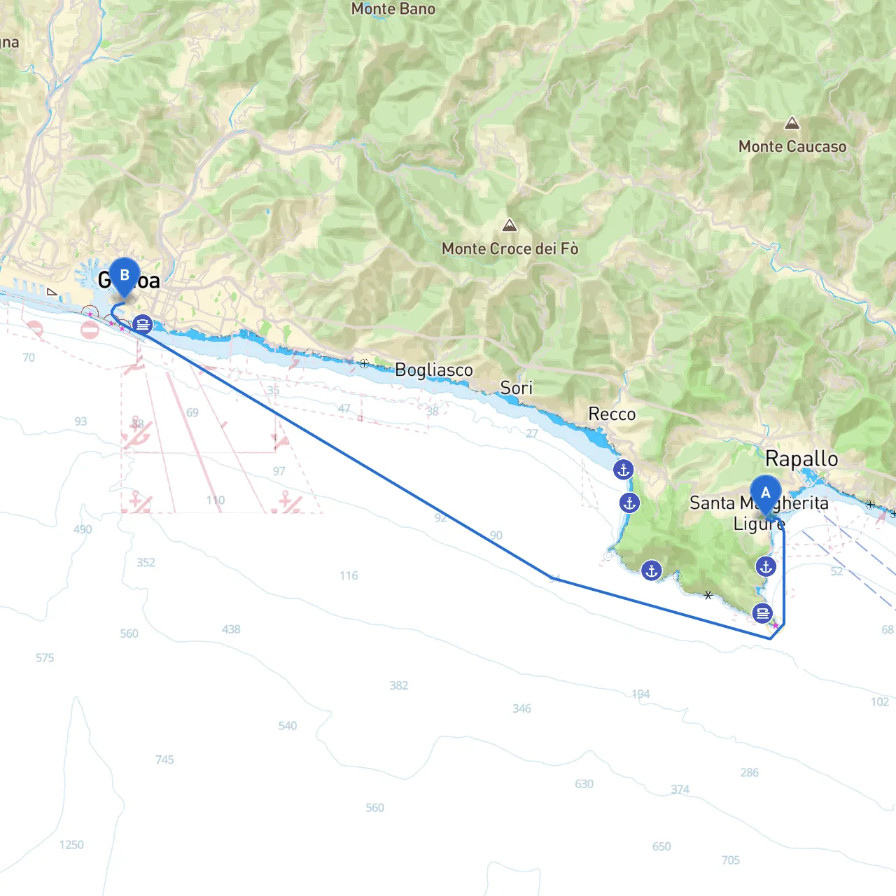 Santa Margherita Ligure to Genoa