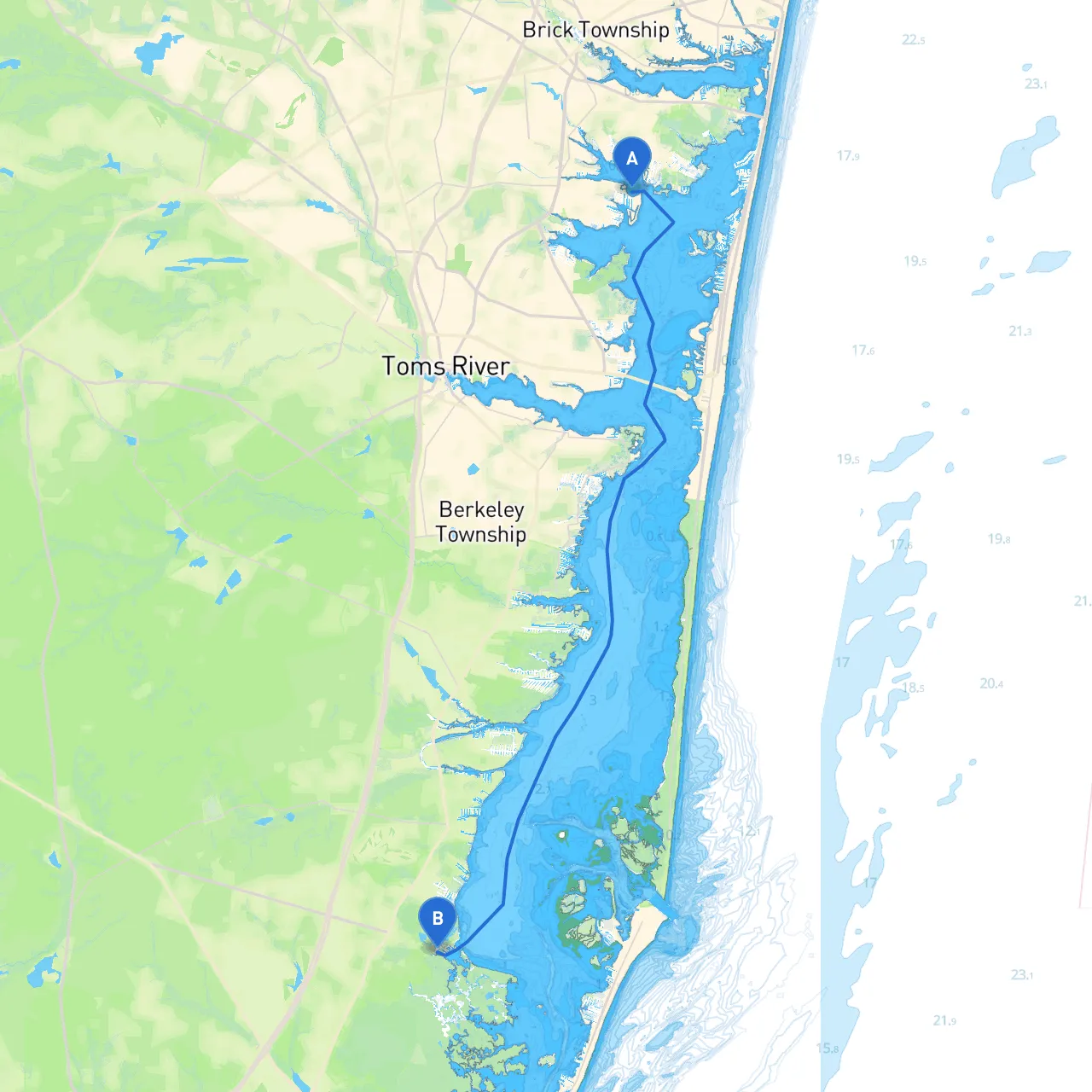 Toms River to Barnegat