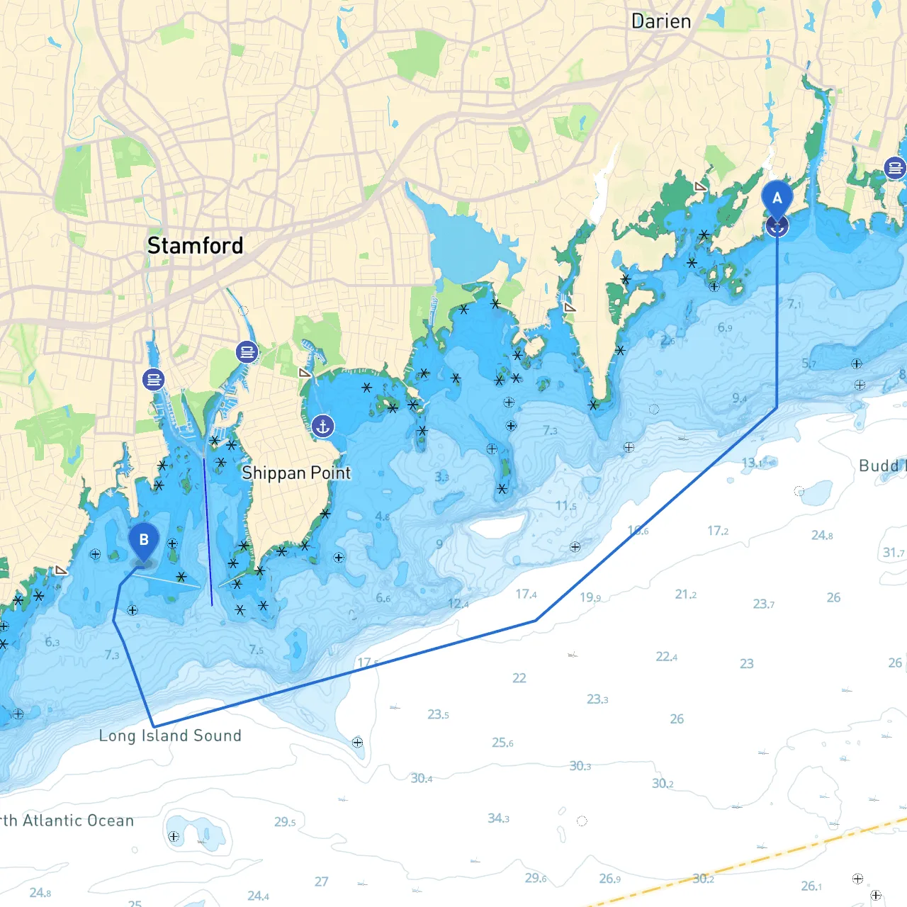 Darien to Stamford