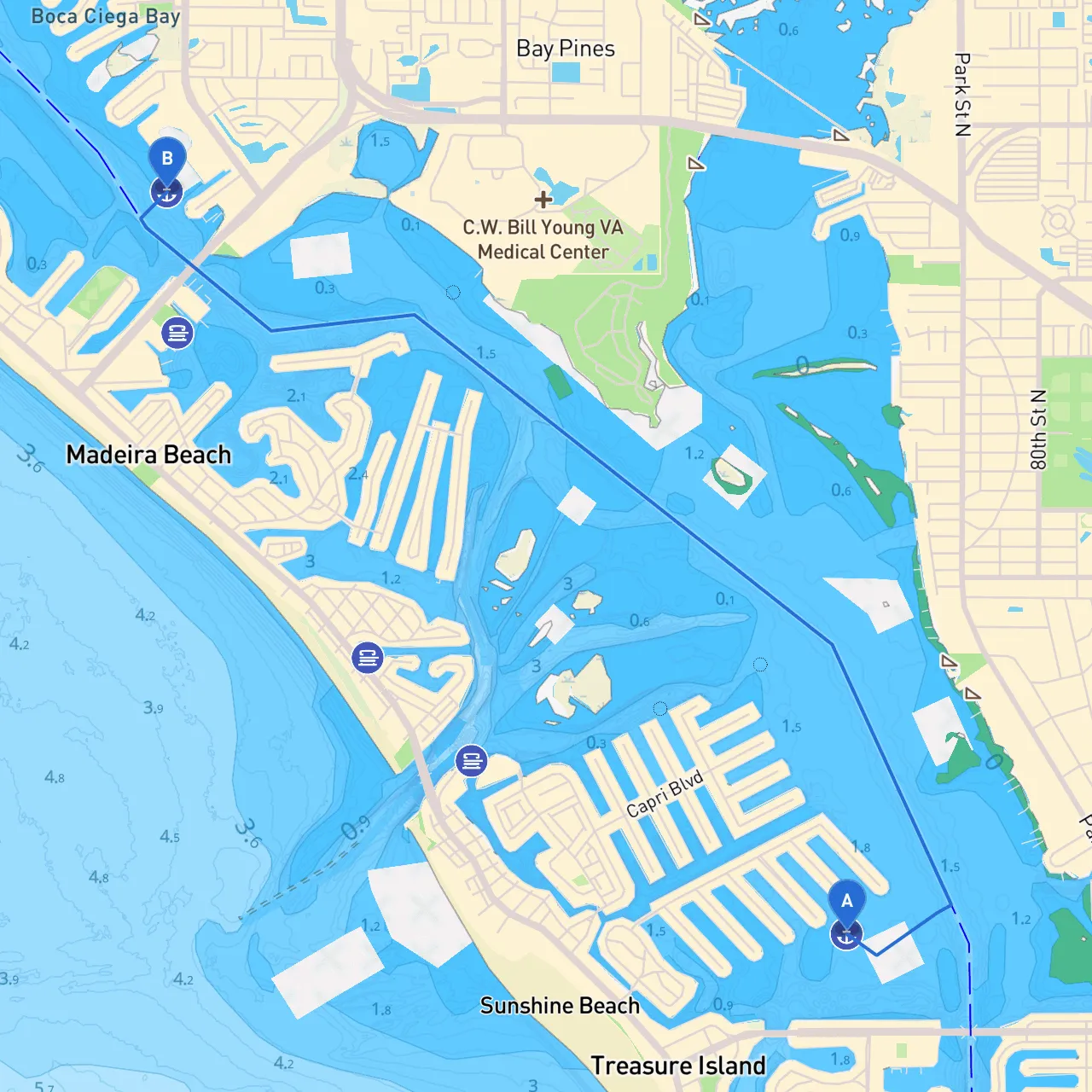 Treasure Island to Madeira Beach