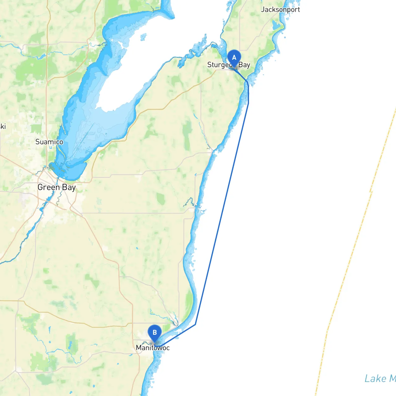 Sturgeon Bay to Manitowoc