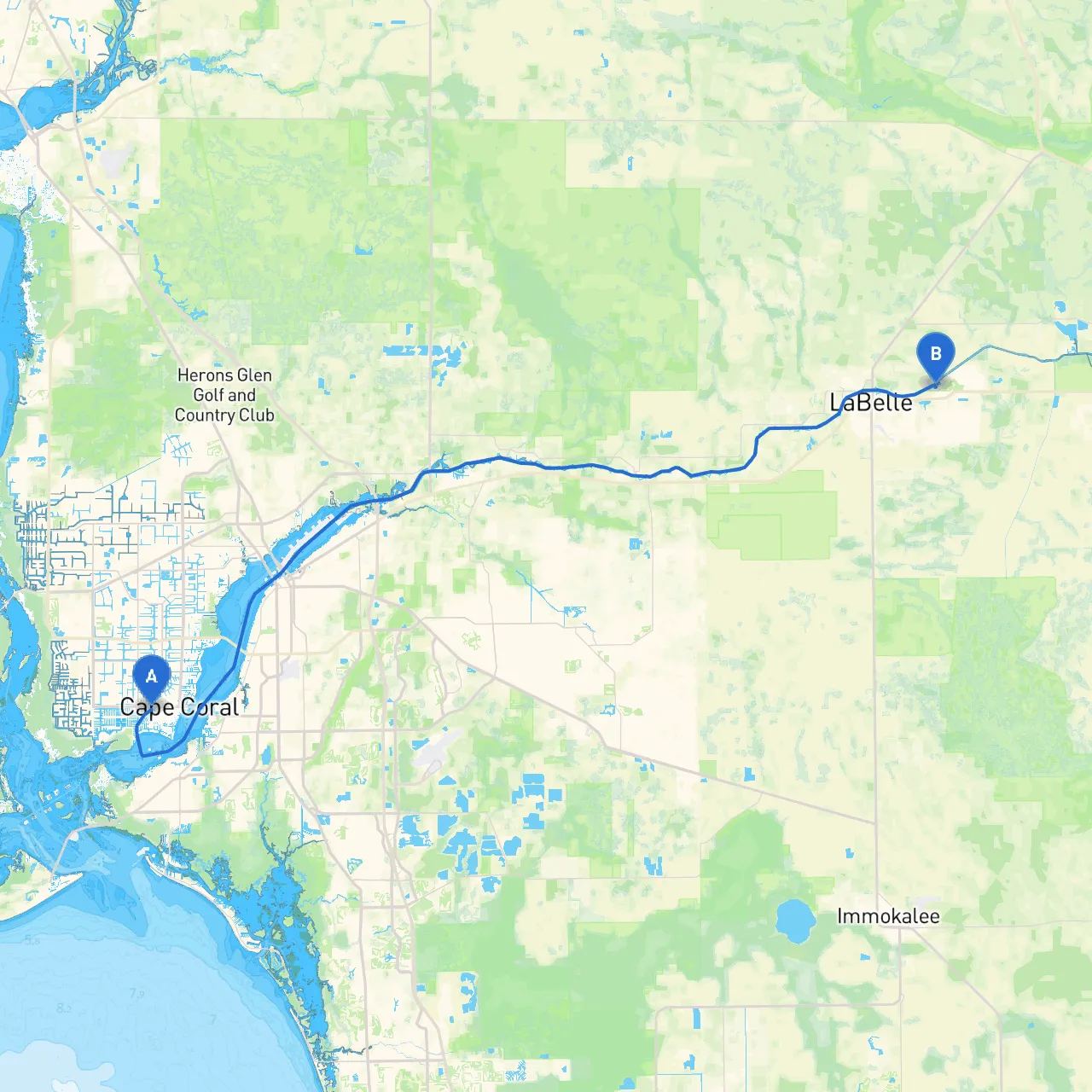 Cape Coral to LaBelle