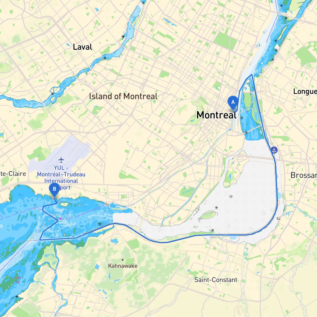 Montreal to Dorval