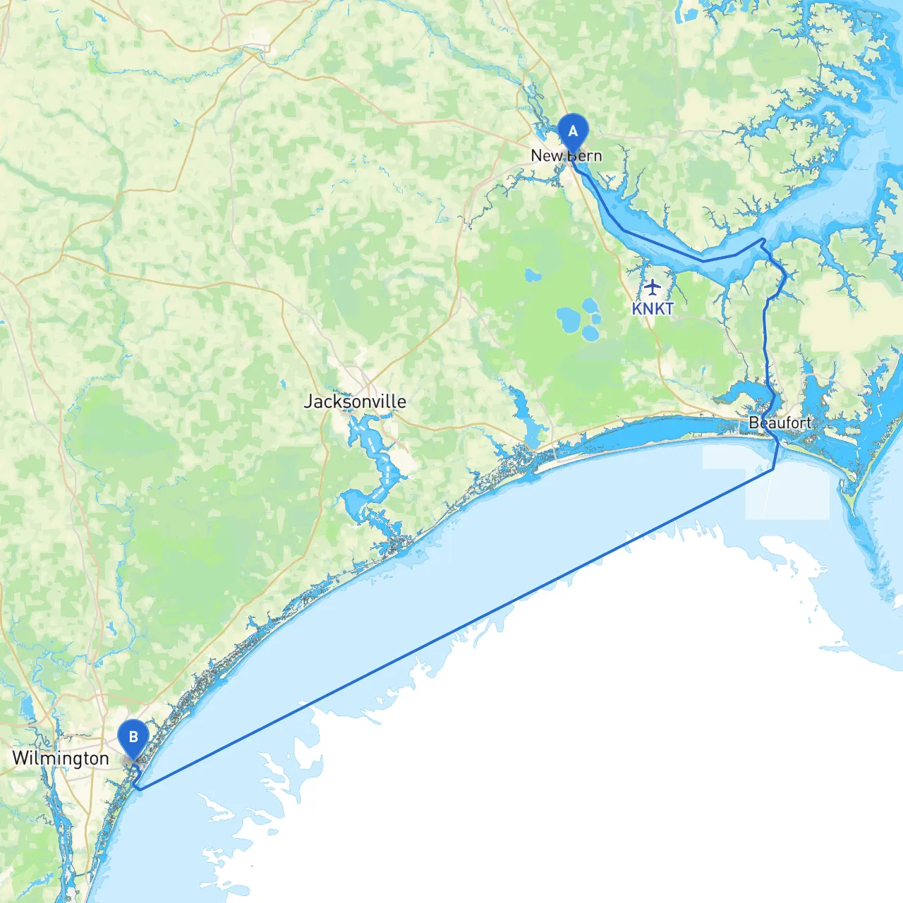 New Bern to Wilmington
