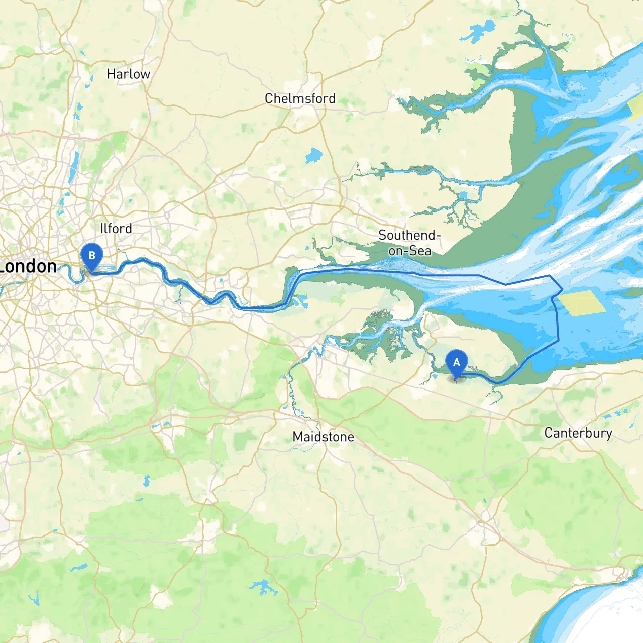 Sittingbourne to Greenwich