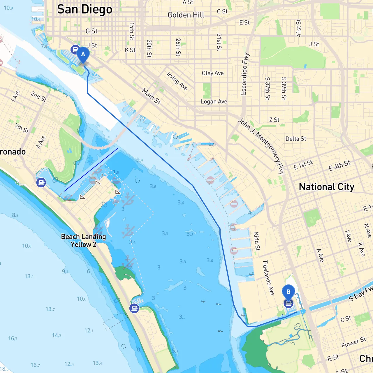 San Diego to National City