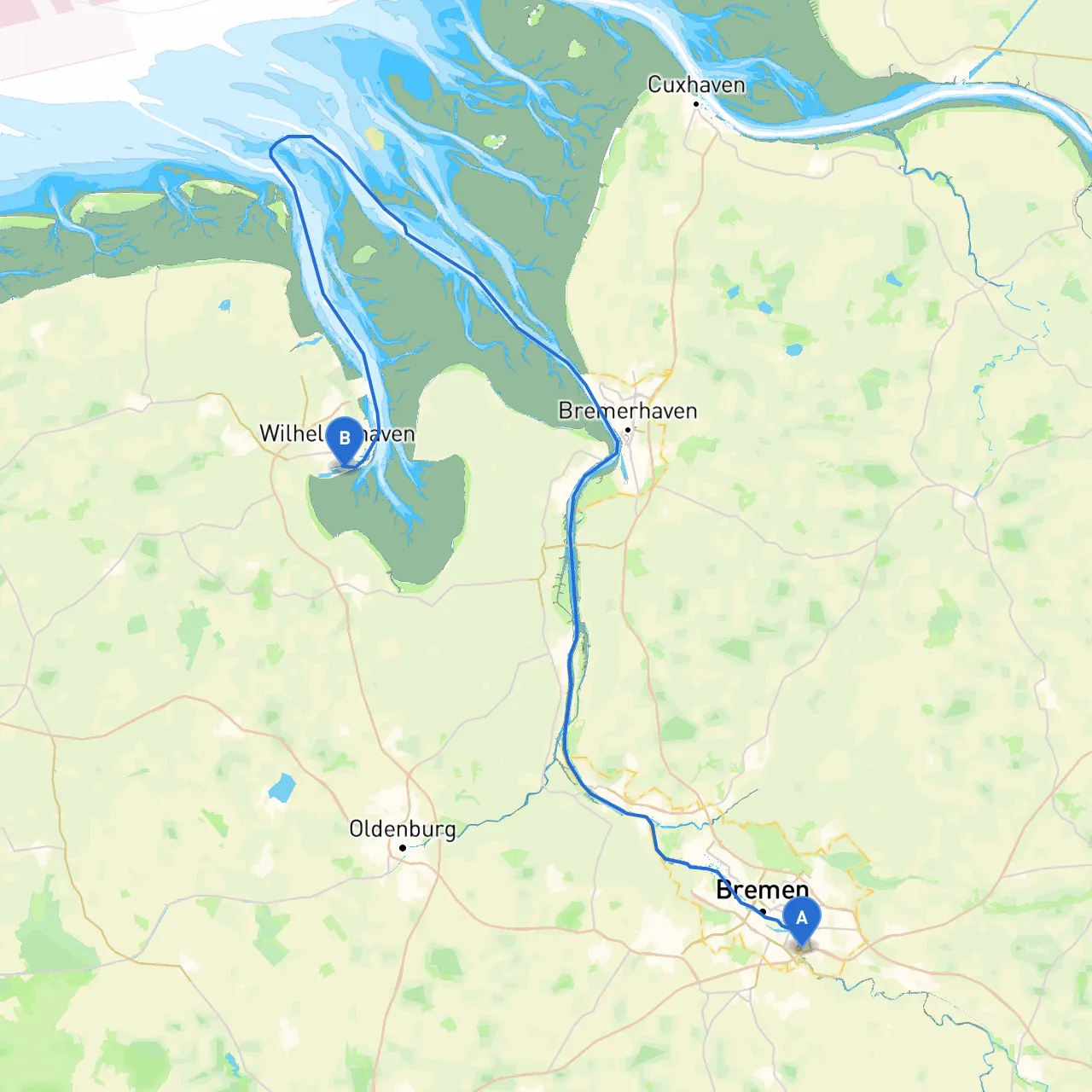 Bremen to Wilhelmshaven