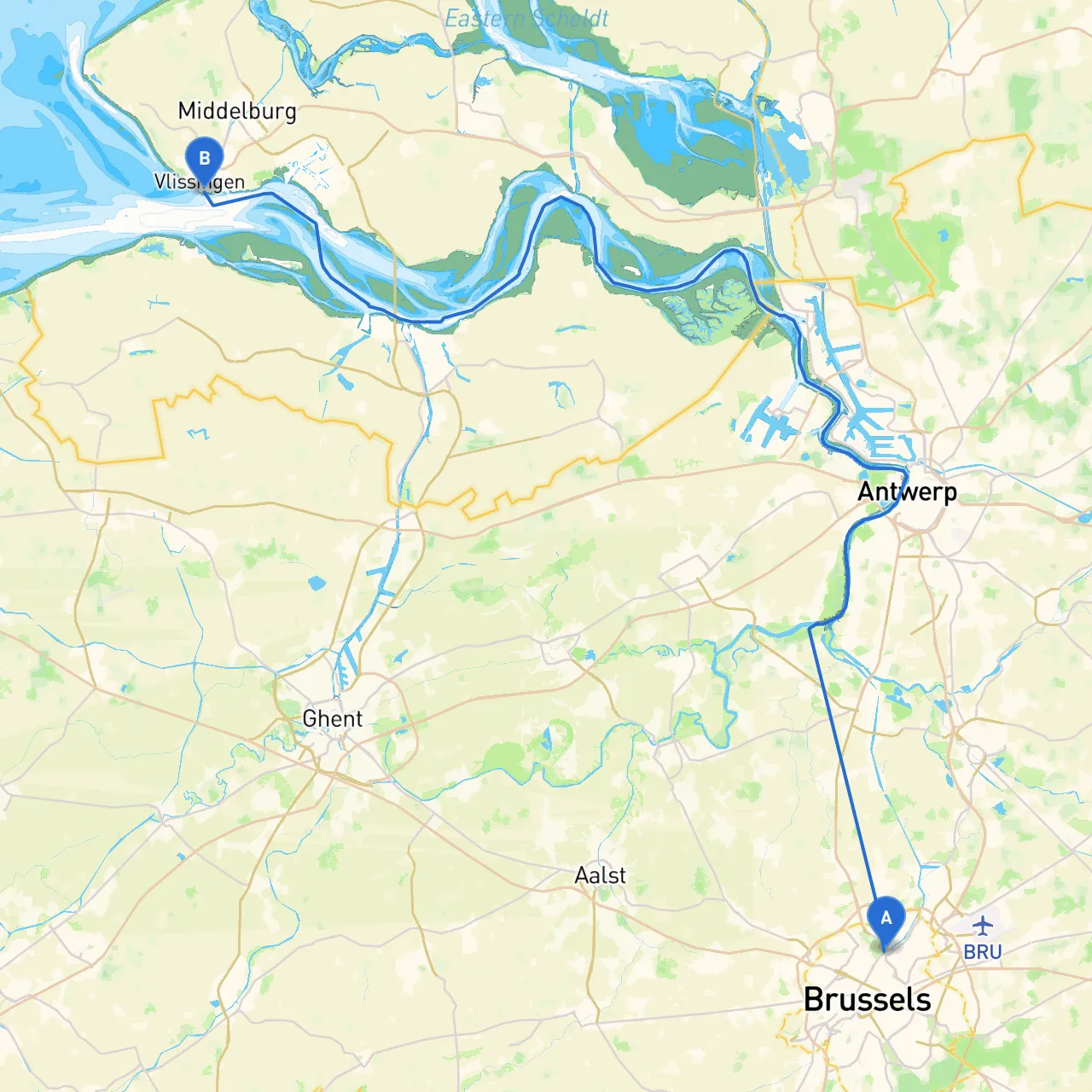 Brussels to Vlissingen