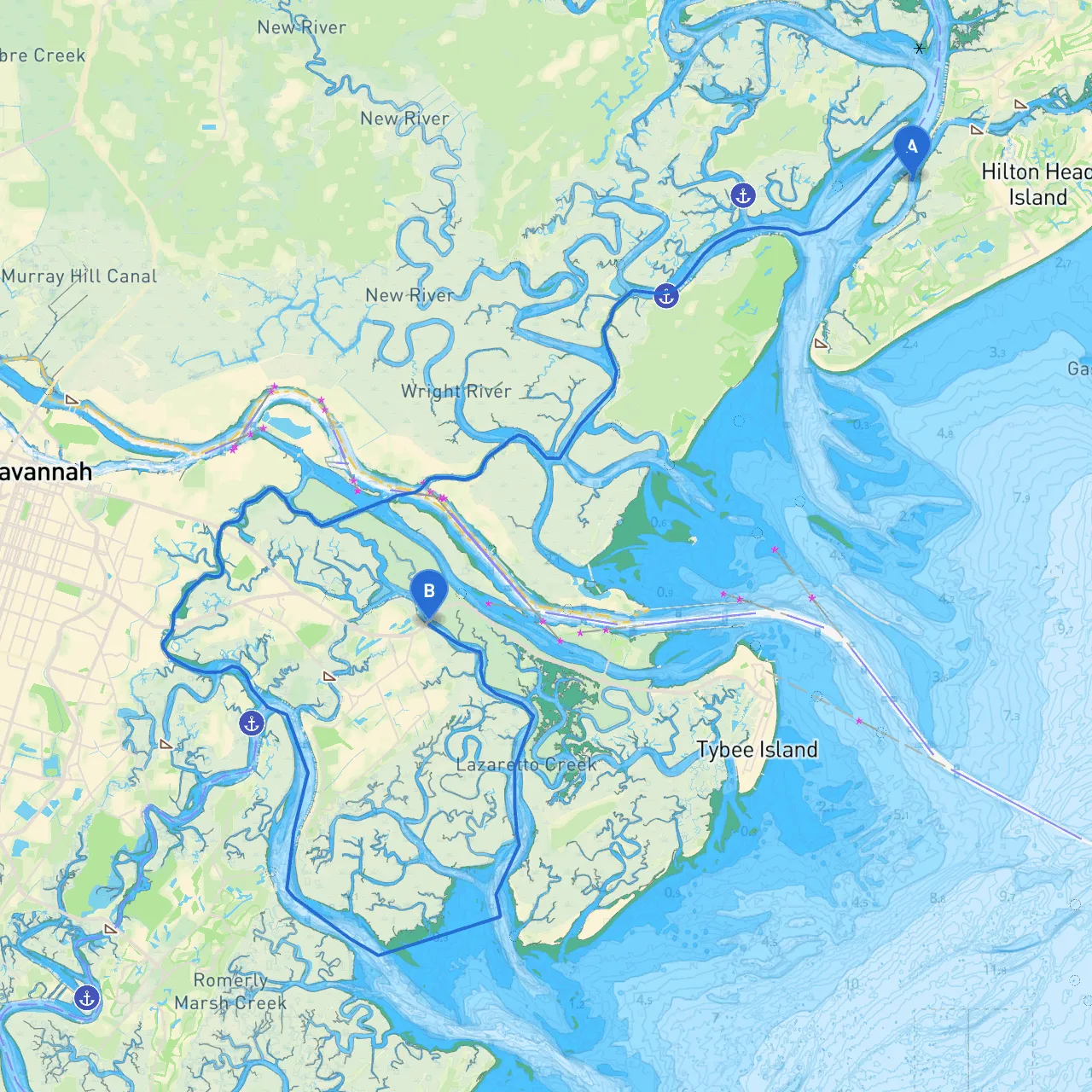 Hilton Head Island to Savannah